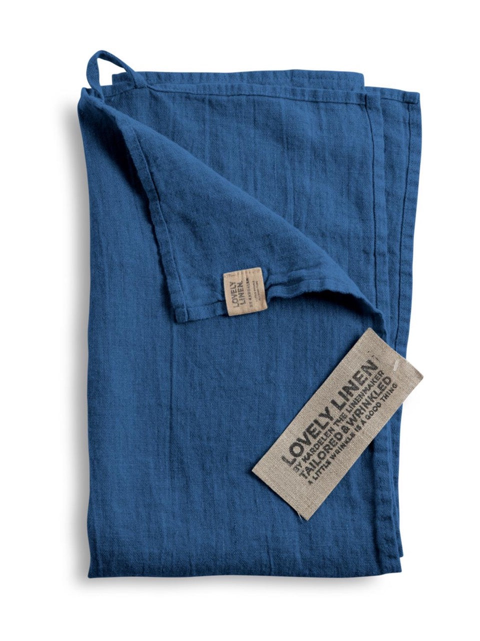 Kjøkkenhåndkle i lin, denim blå, Lovely Linen