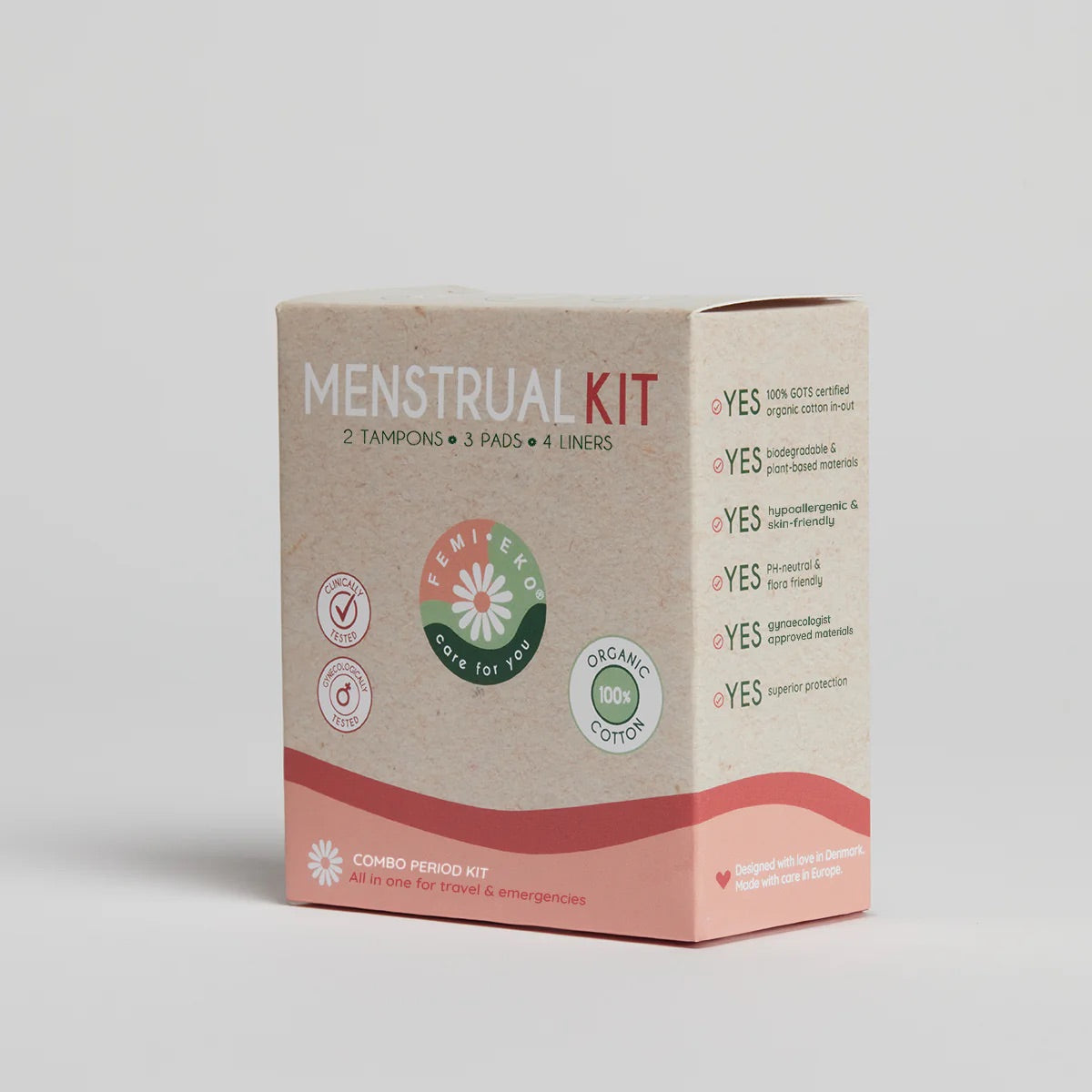 Menstruasjonskit All-in-One - Økologisk Bomull | Femi.Eko®