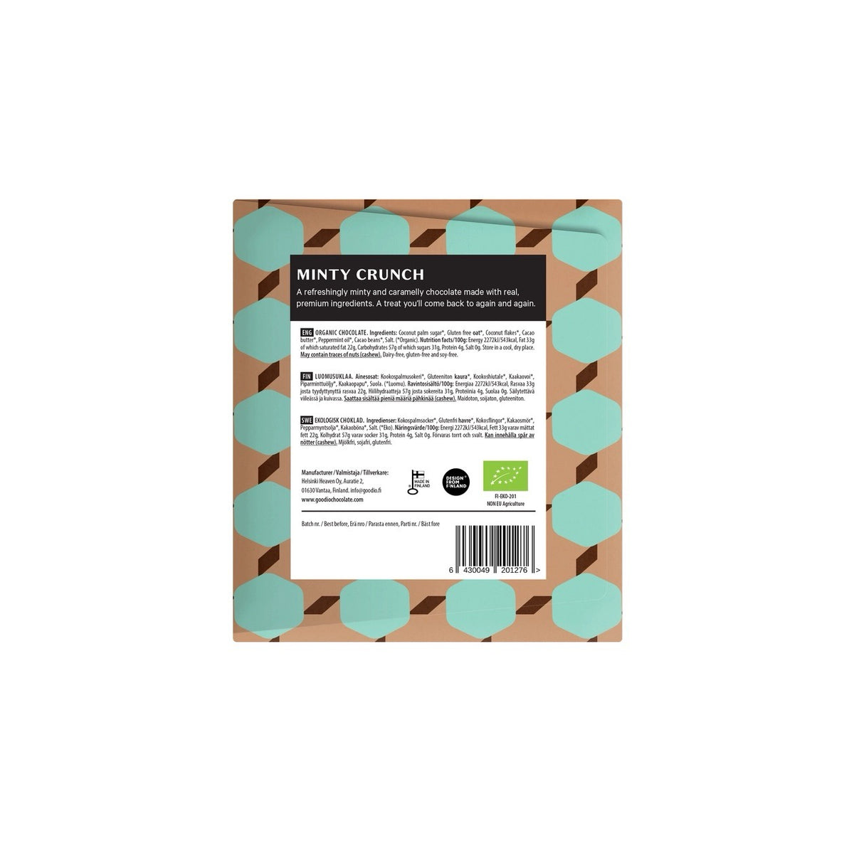 Økologisk Sjokolade Minty Crunch 20 % (48 g)