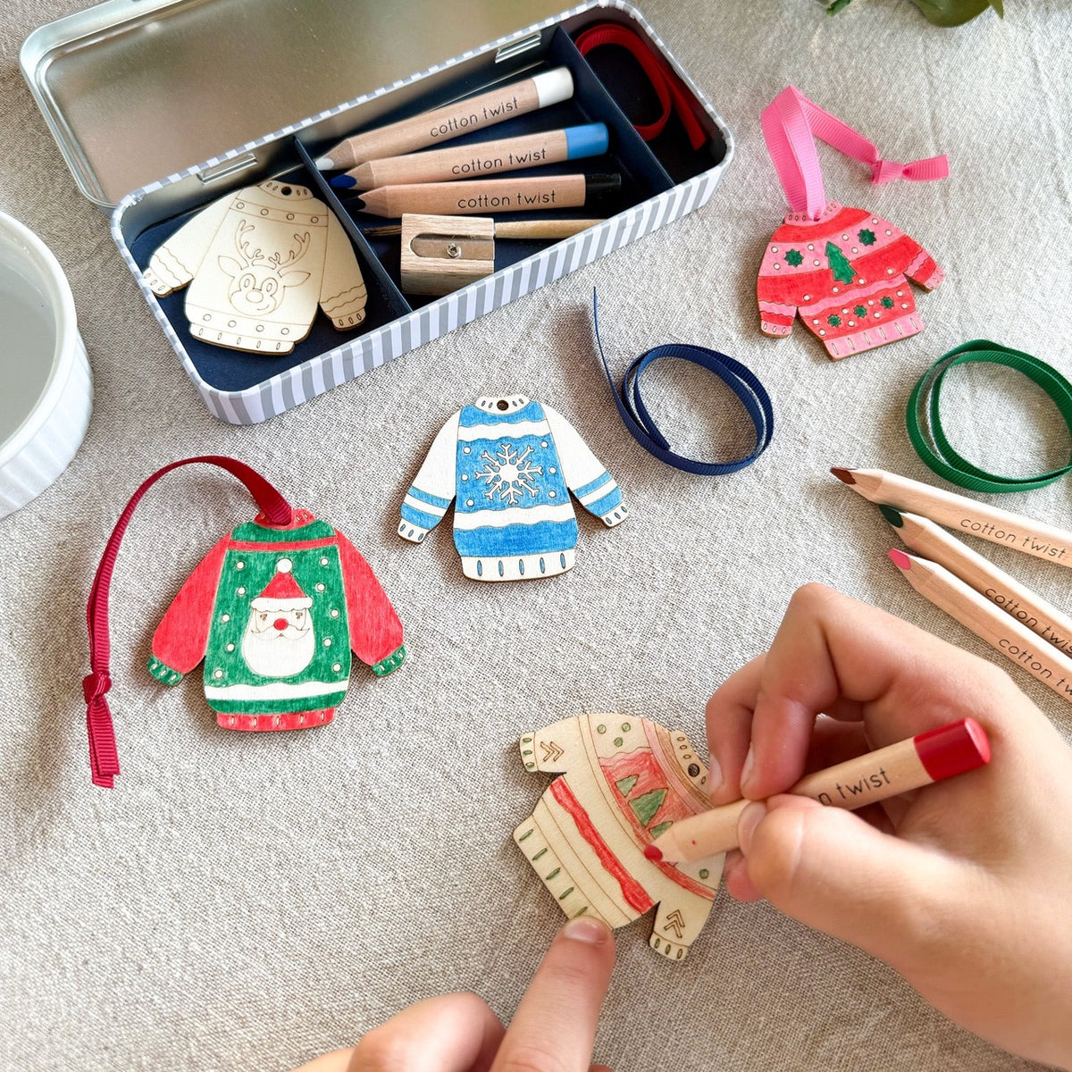 DIY Julegenser-Kit for Barn (5 stk) | Cotton Twist
