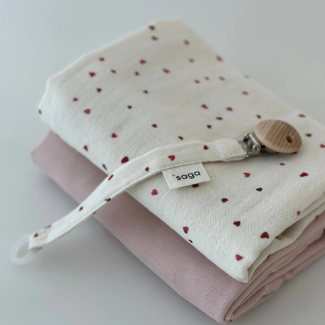 Smokkelenke Hearts - Økologisk Bomull og Treklips