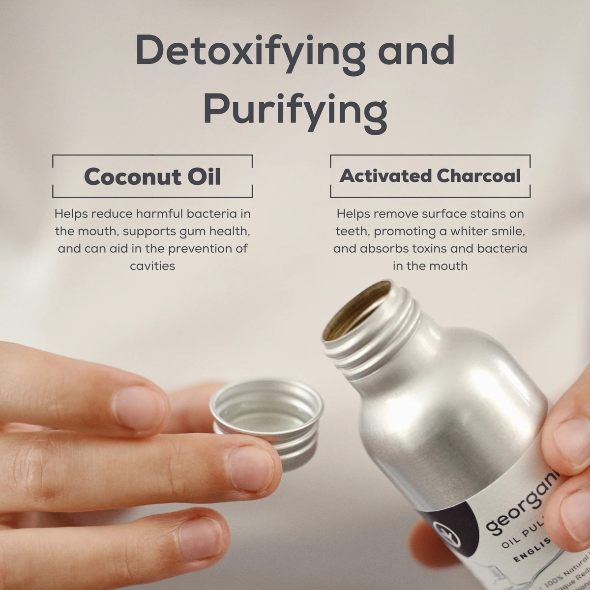 Oil Pulling Mouthwash - Charcoal (100 ml) | Georganics