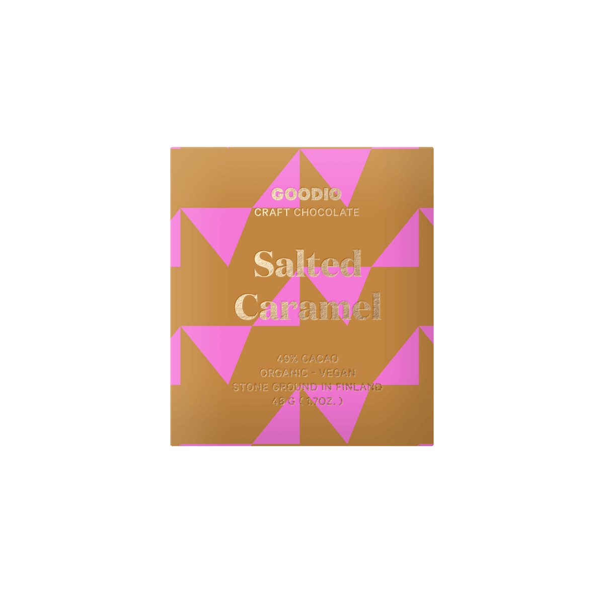 Økologisk Sjokolade Salted Caramel 49 % (48 g) fra Goodio Chocolate