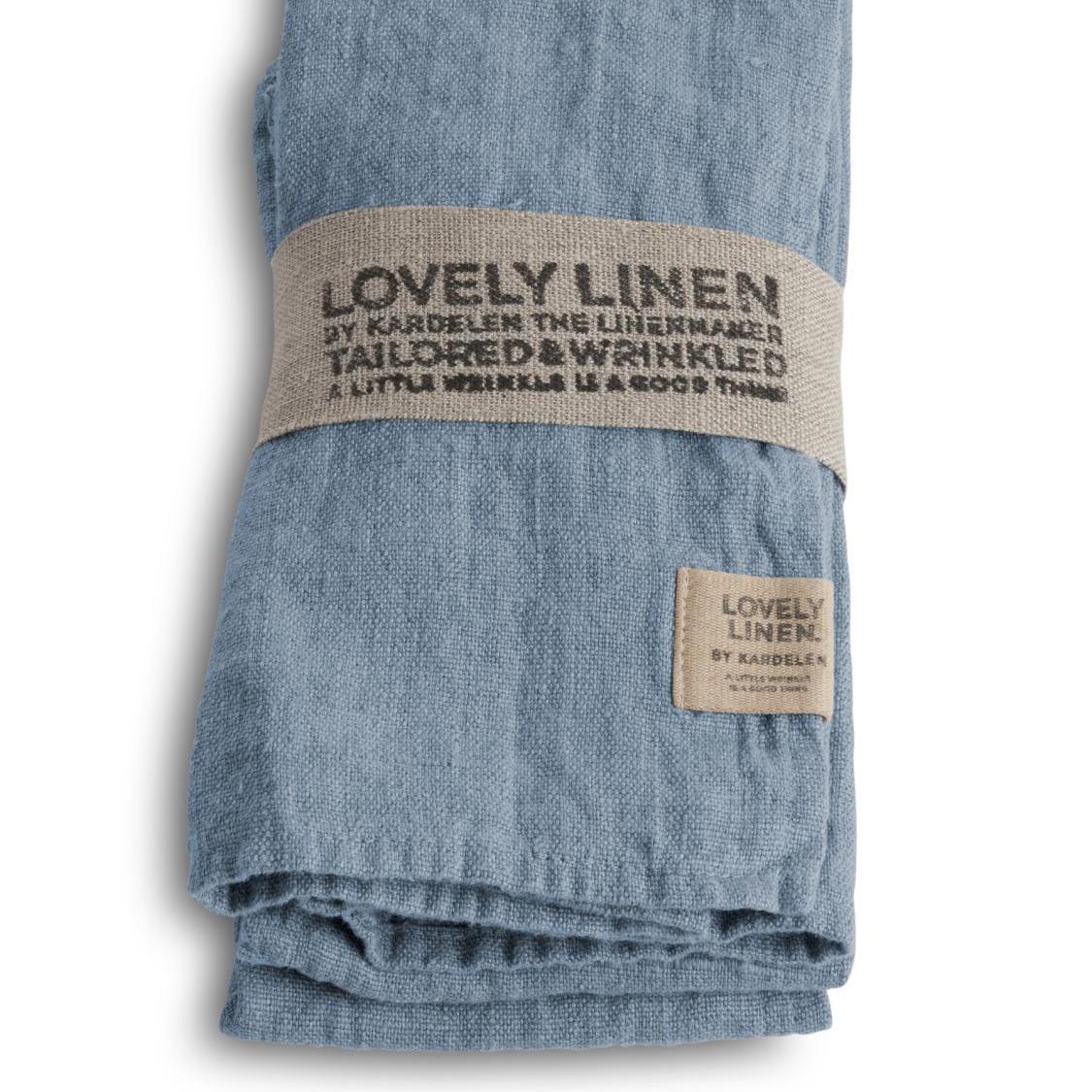 Linservietter i støvblå, 4-pk, Lovely Linen