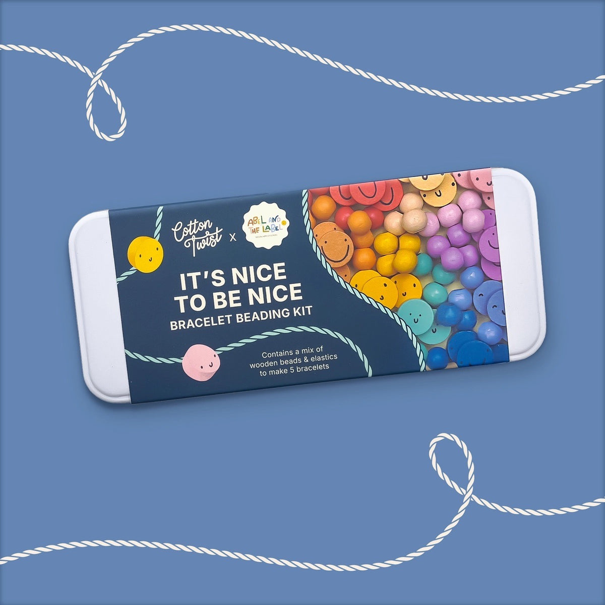 DIY-Kit - Armbånd «It's Nice to Be Nice» (5 stk) | Cotton Twist