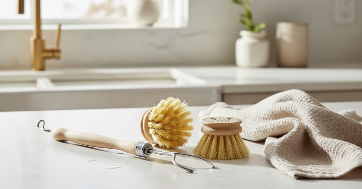 Slik vasker du oppvaskbørster i tre og naturmaterialer