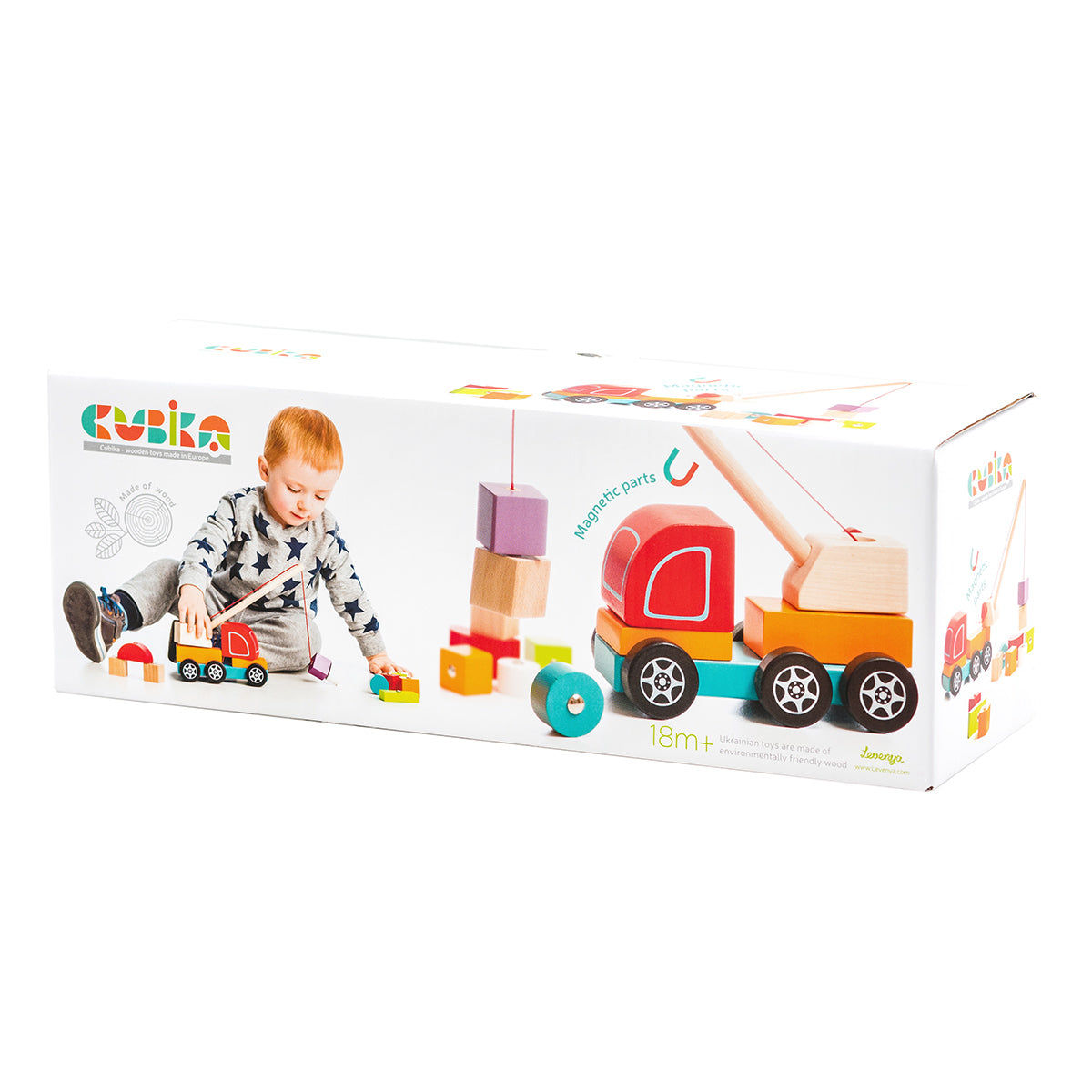 Magnetisk Kranbil - Tre | Cubika