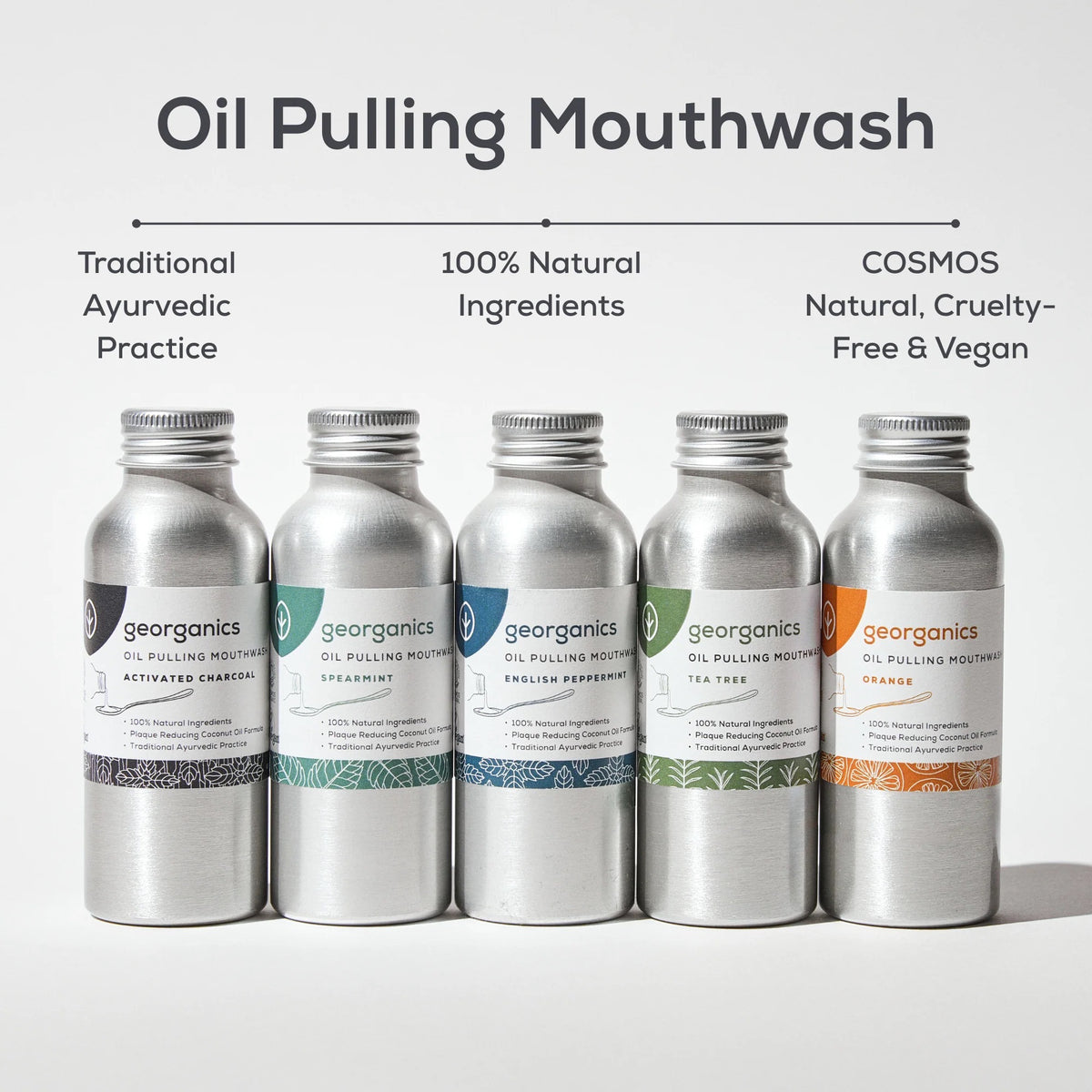 Oil Pulling Mouthwash - Spearmint (100 ml) | Georganics