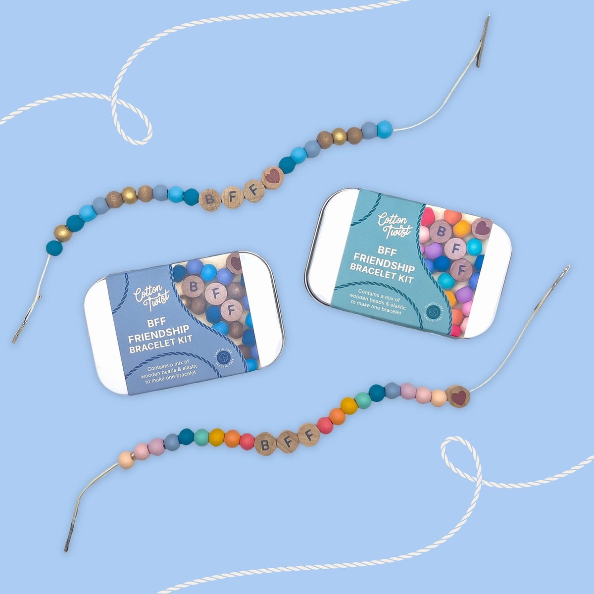 DIY-Kit - BFF-Armbånd Blå | Cotton Twist