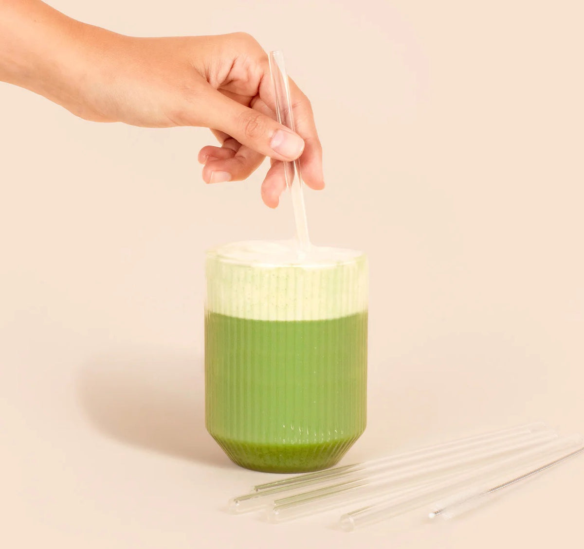 Glassugerør, 6-pk med Børste fra Matcha & CO