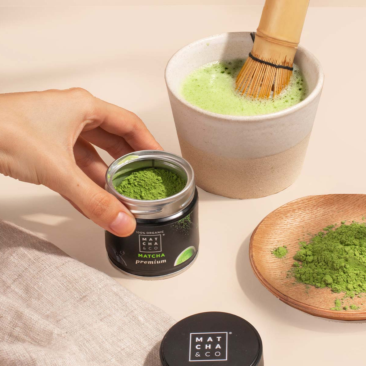 Matcha-Kit med 2-pk Matcha, Visp og Måleskje