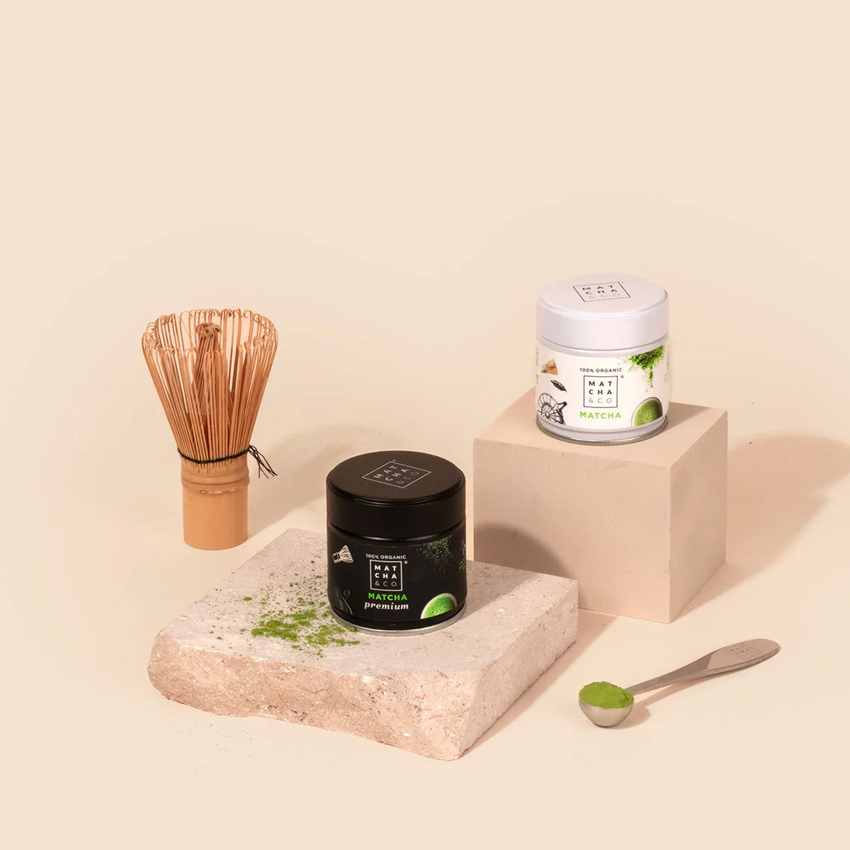 Matcha-Kit med 2-pk Matcha, Visp og Måleskje