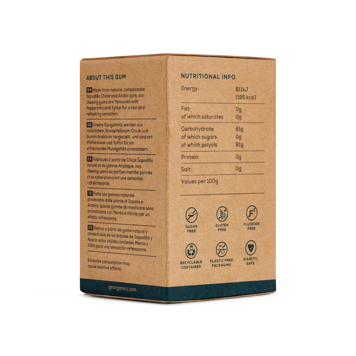 Plastfri Tyggegummi - Peppermynte (30 stk) | Georganics