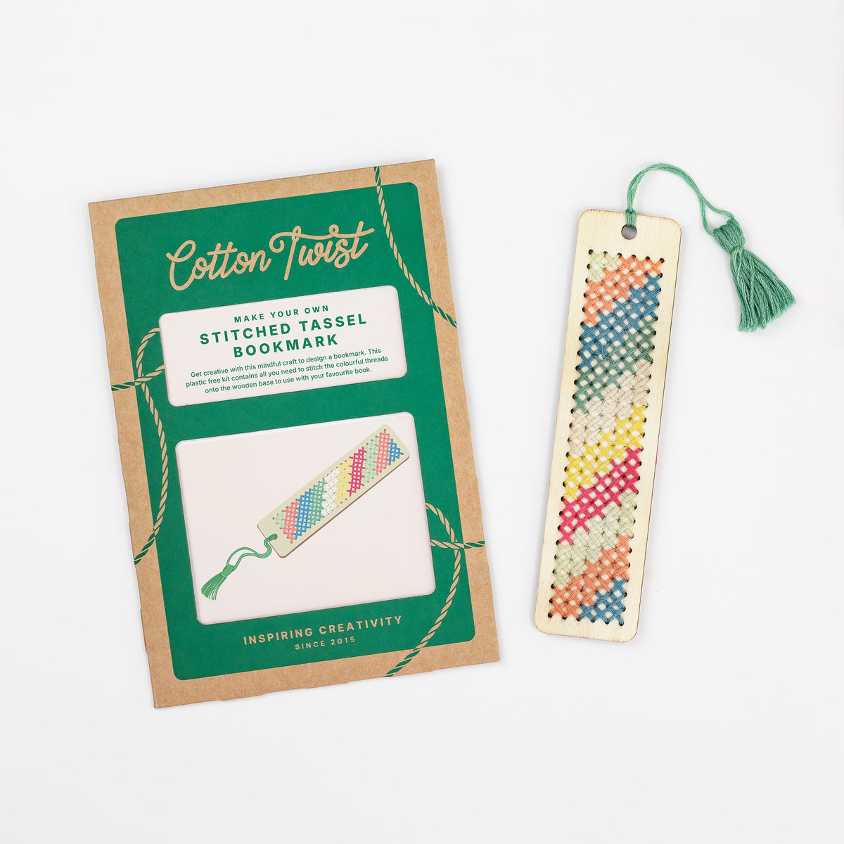 DIY-sett for brodert bokmerke