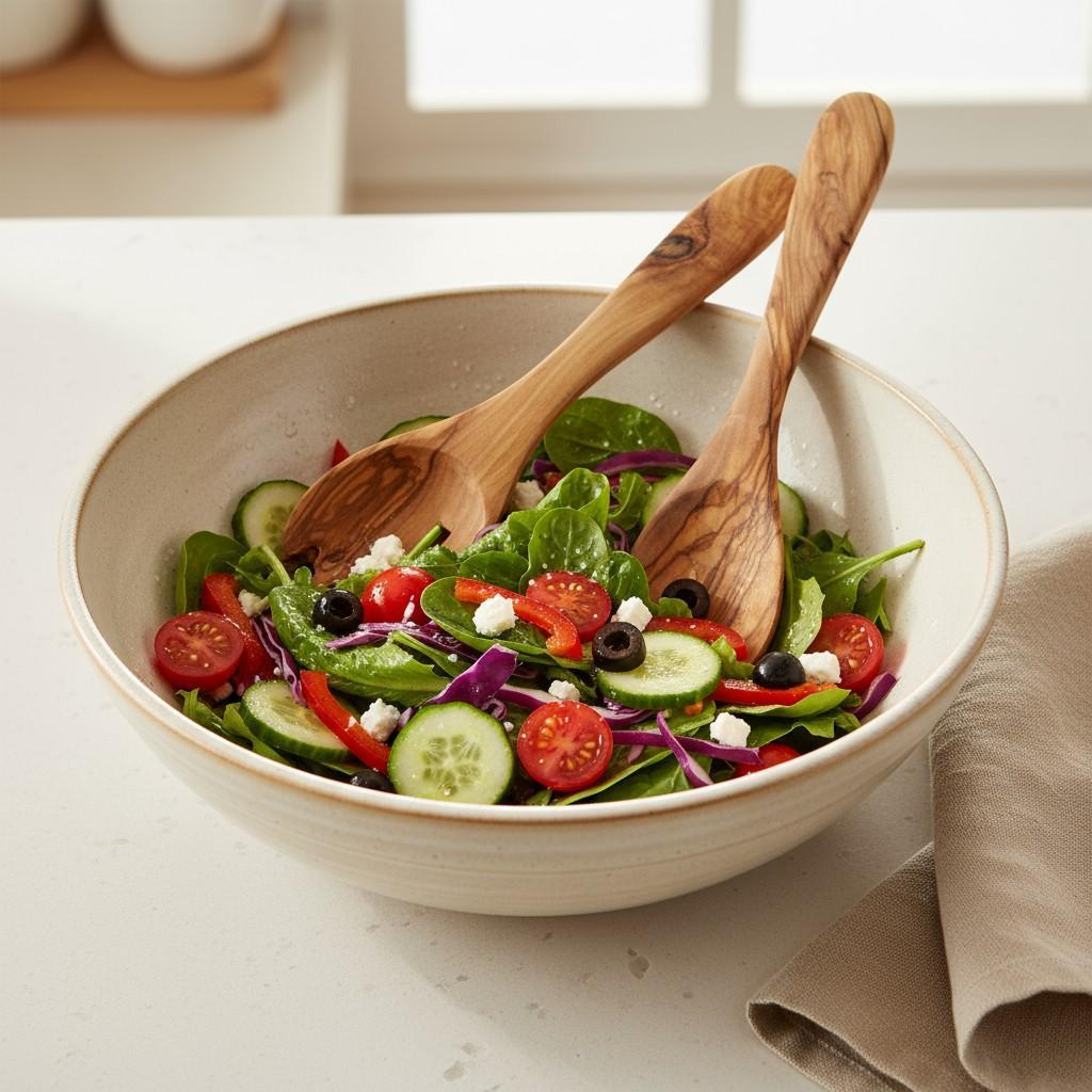 Salatbestikk - Oliventre (21 cm)