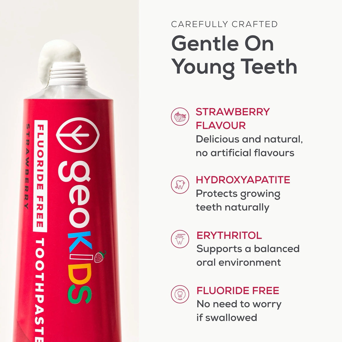 Fluoridfri Barnetannkrem - Jordbær & Hydroksyapatitt | Georganics
