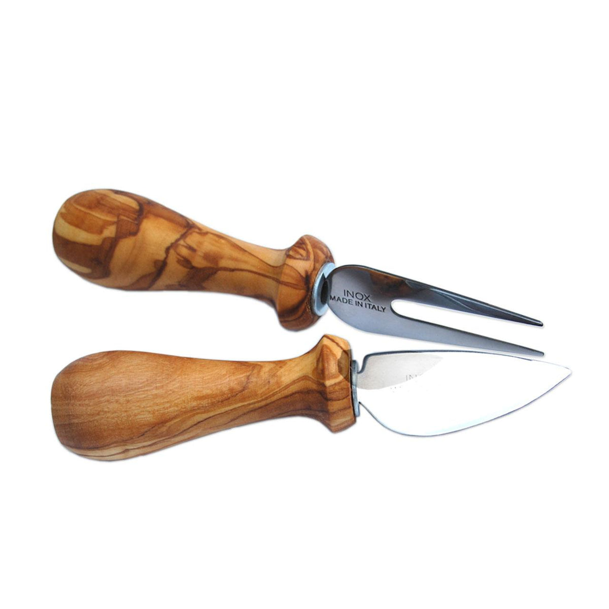 Ostesett (2-pk) - Oliventre og Rustfritt Stål