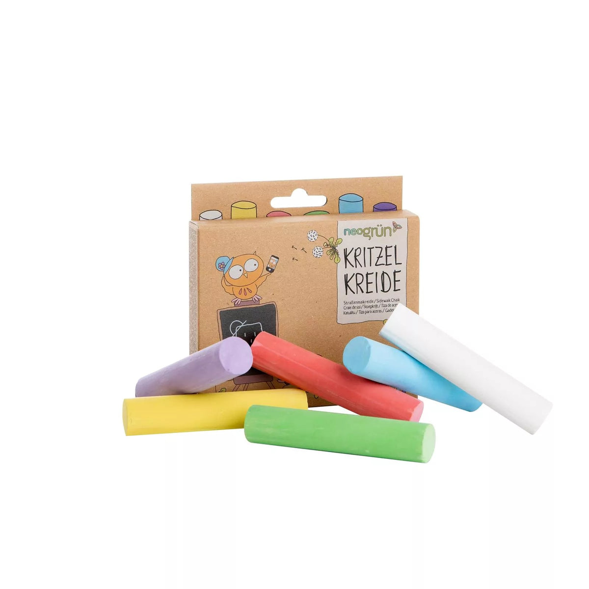 Gatekritt Regnbuefarger (6-pk) | Neogrün