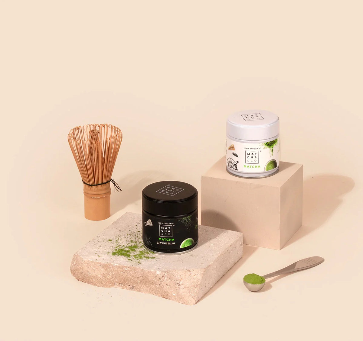 Matcha-Kit - 2 x Matcha, Visp + Måleskje