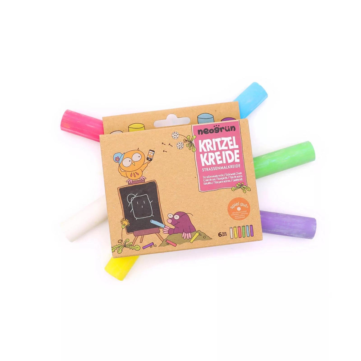 Gatekritt Regnbuefarger (6-pk) | Neogrün