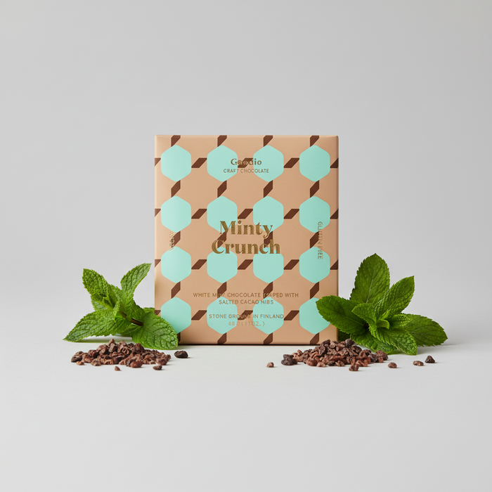 Økologisk Sjokolade Minty Crunch (48 g) fra Goodio Chocolate