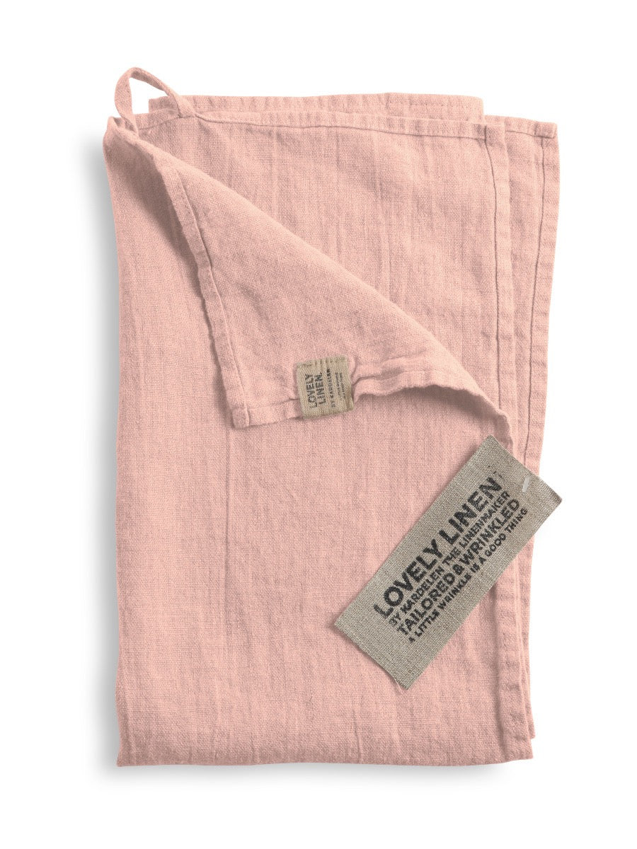 Kjøkkenhåndkle i lin, ferskenrosa, Lovely Linen