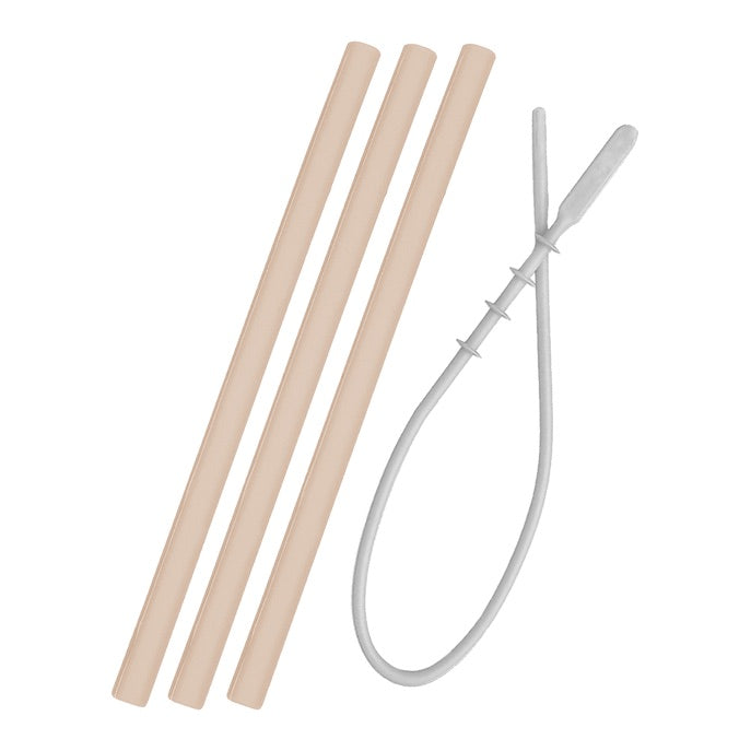 Silikonsugerør Beige