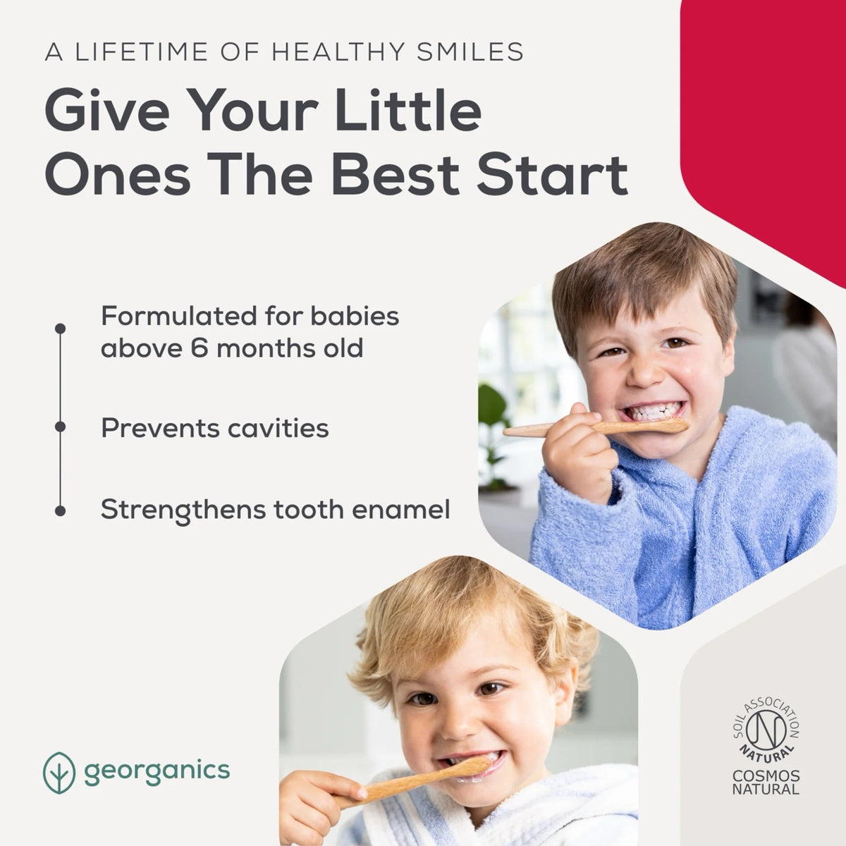 Fluoridfri Barnetannkrem - Jordbær & Hydroksyapatitt | Georganics